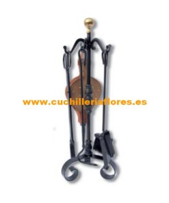 JUEGO DE CHIMENEA MODELO MACOLLA BOLA DORADA